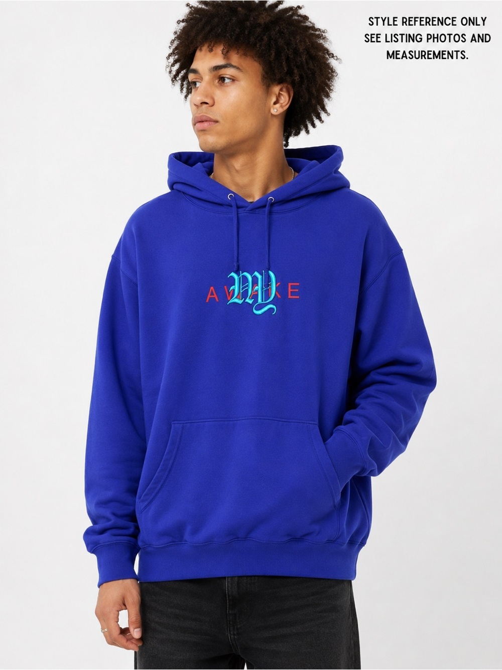 Awake NY Purple Embroidered Logo Pullover Hoodie Men’s L